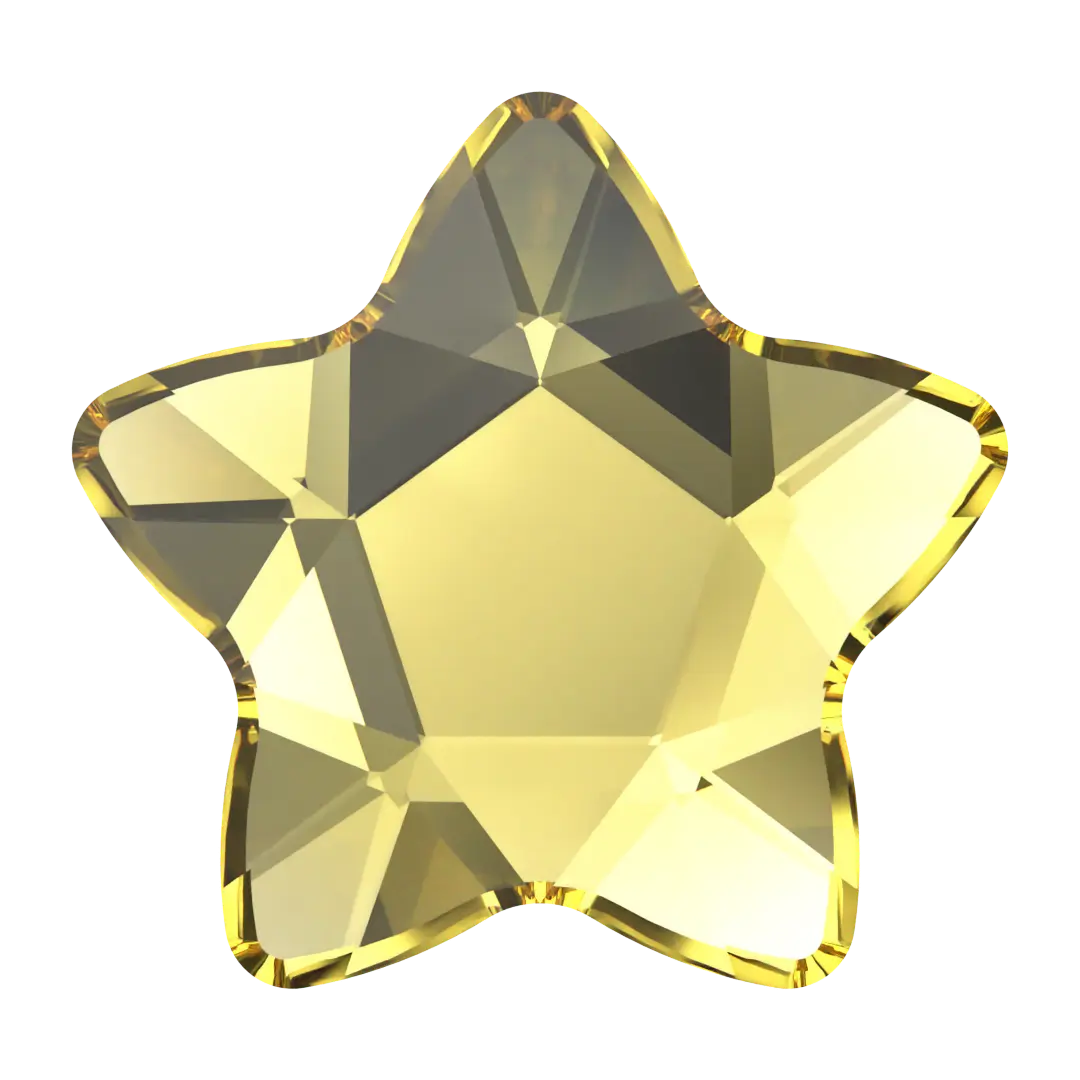 Serinity Hotfix Flat Back Crystals Star Flower (2754) Light Topaz - Bluestreak Crystals