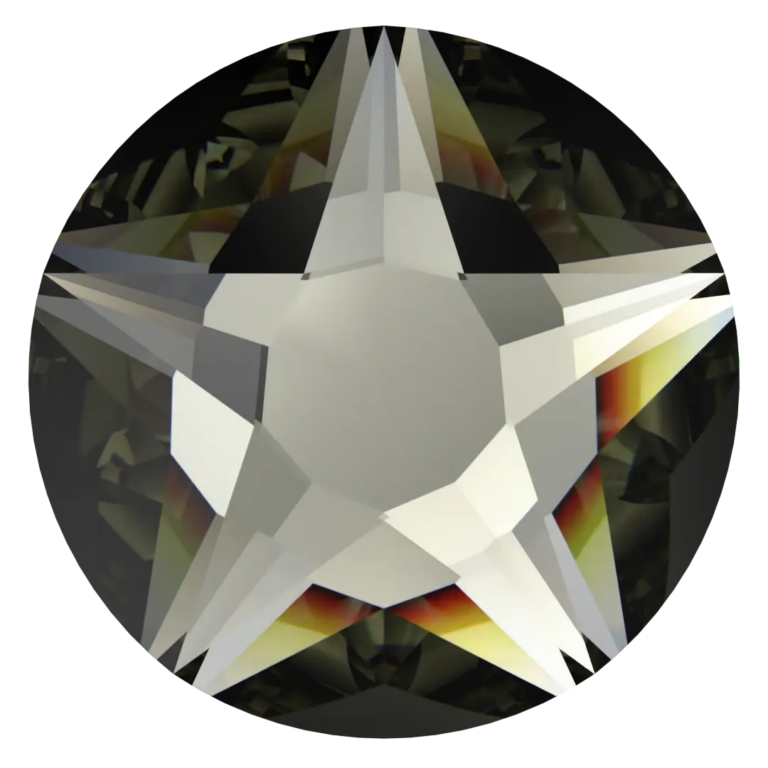 Serinity Hotfix Flat Back Crystals Star Rose (2100) Black Diamond - Bluestreak Crystals