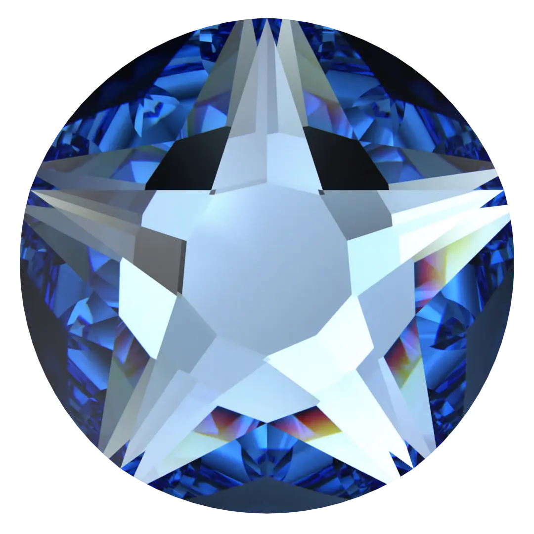 Serinity Hotfix Flat Back Crystals Star Rose (2100) Cool Blue - Bluestreak Crystals