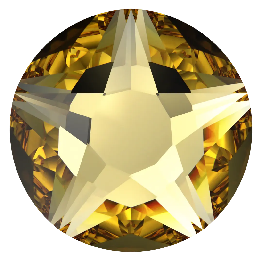 Serinity Hotfix Flat Back Crystals Star Rose (2100) Dark Jonquil - Bluestreak Crystals