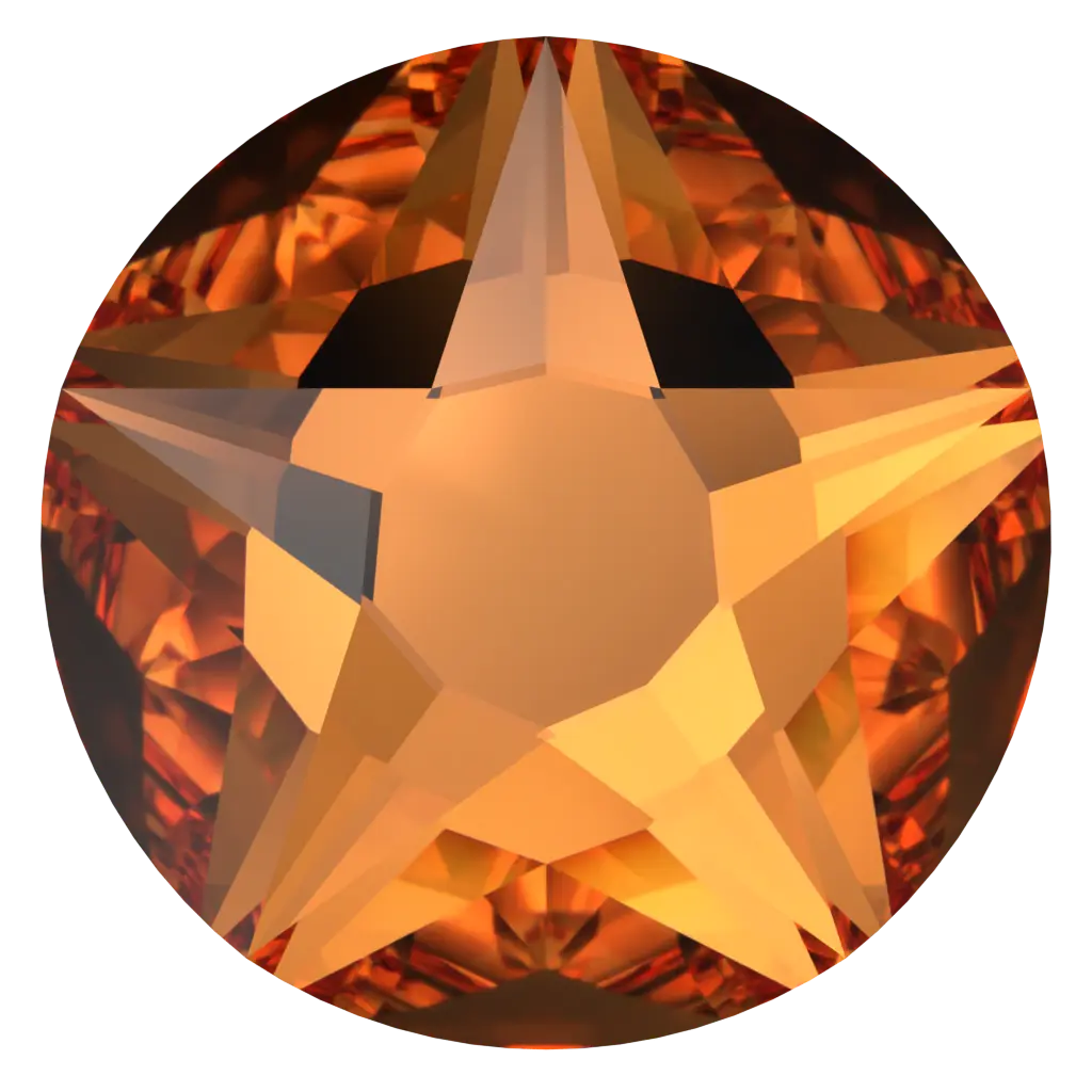 Serinity Hotfix Flat Back Crystals Star Rose (2100) Dark Orange - Bluestreak Crystals