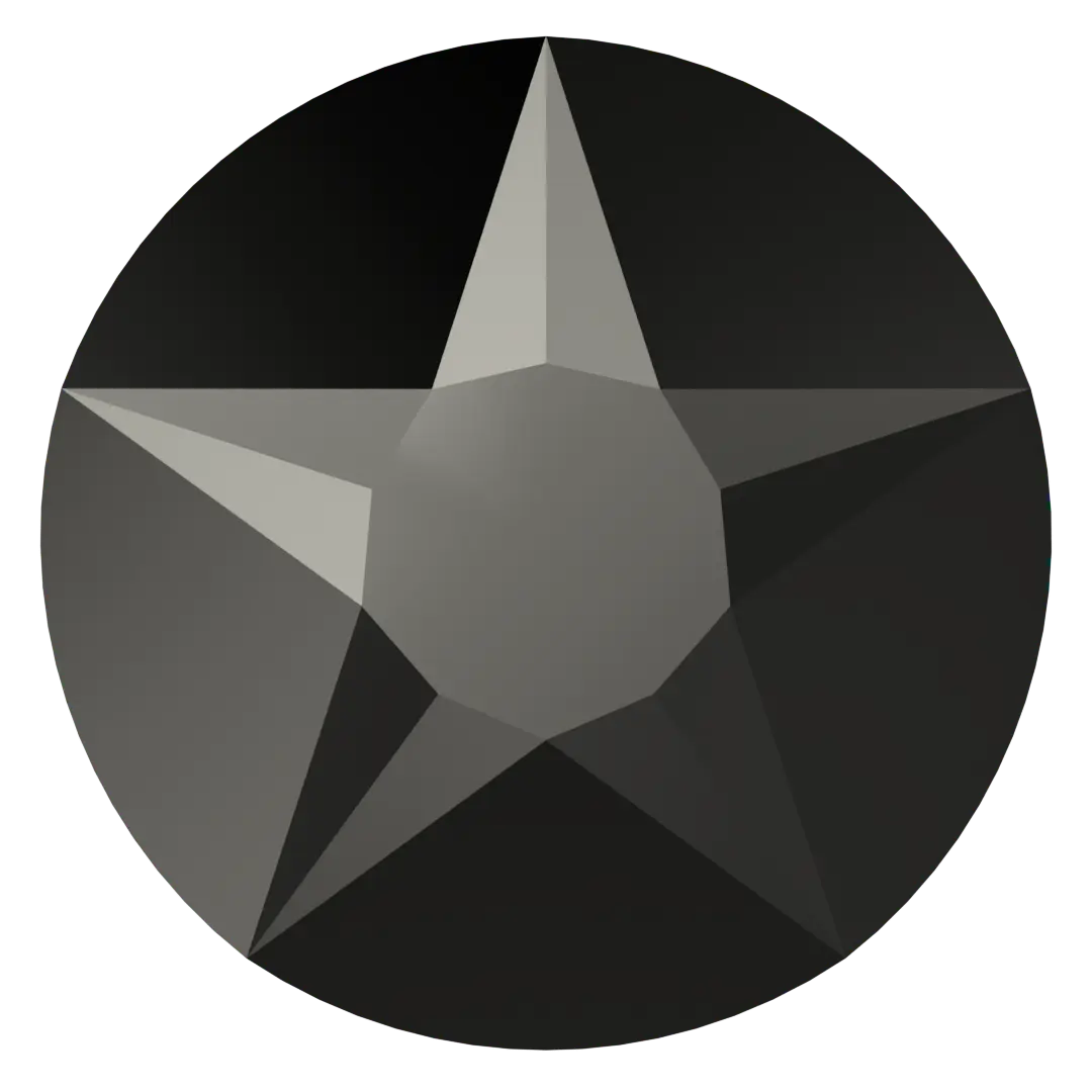 Serinity Hotfix Flat Back Crystals Star Rose (2100) Jet Hematite - Bluestreak Crystals