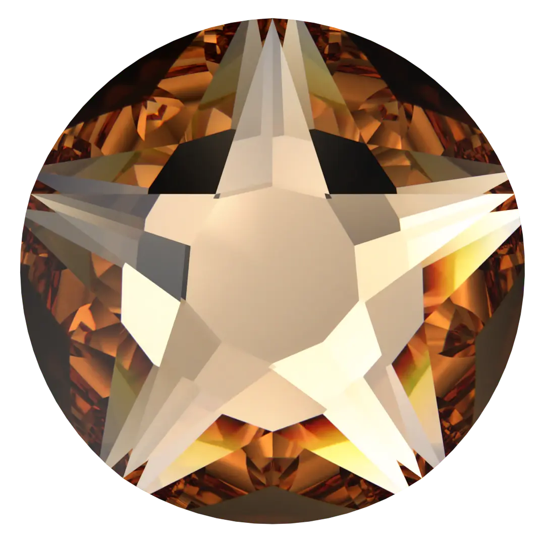 Serinity Hotfix Flat Back Crystals Star Rose (2100) Light Colorado Topaz - Bluestreak Crystals