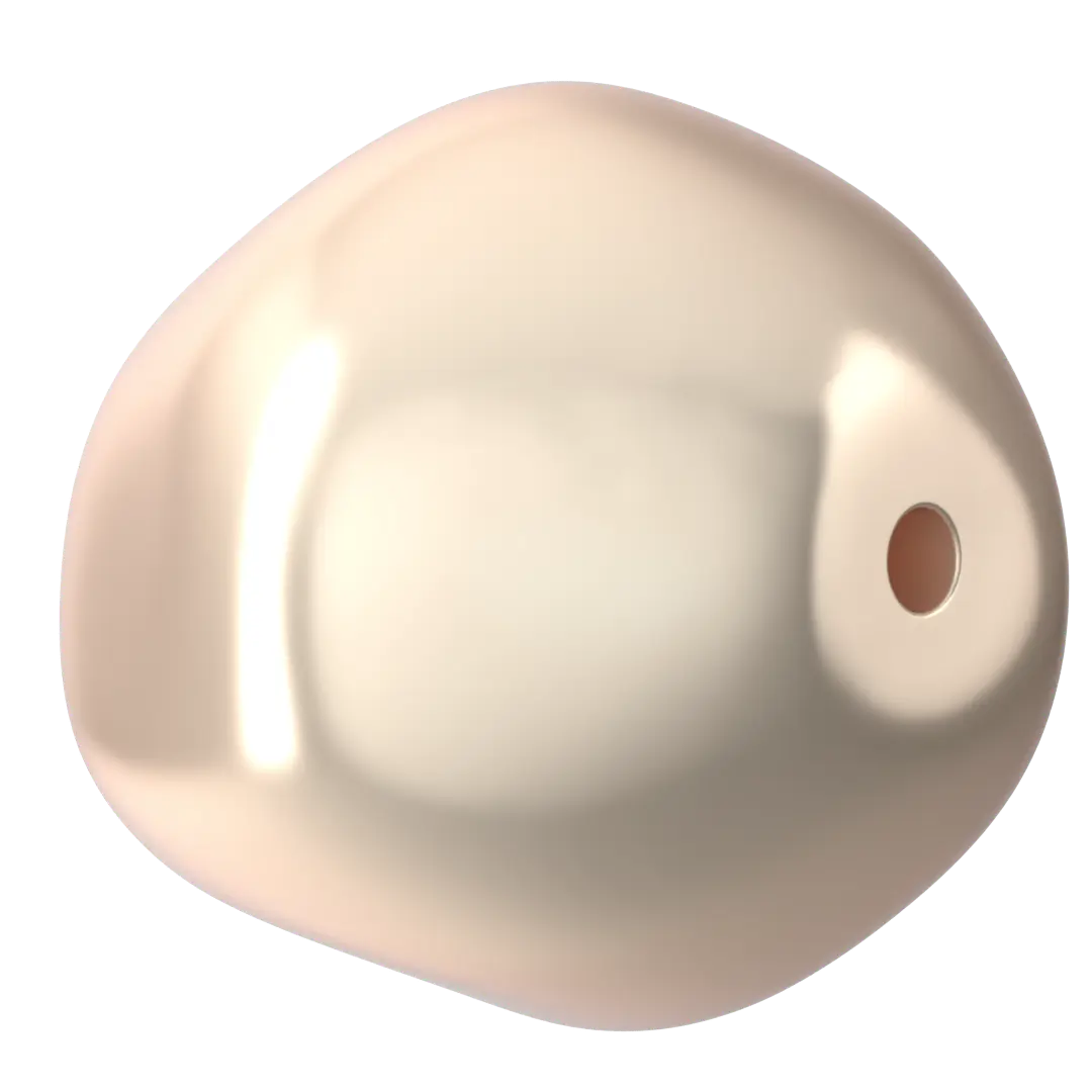 Serinity Pearls Baroque Round (5841) Crystal Creamrose - Bluestreak Crystals