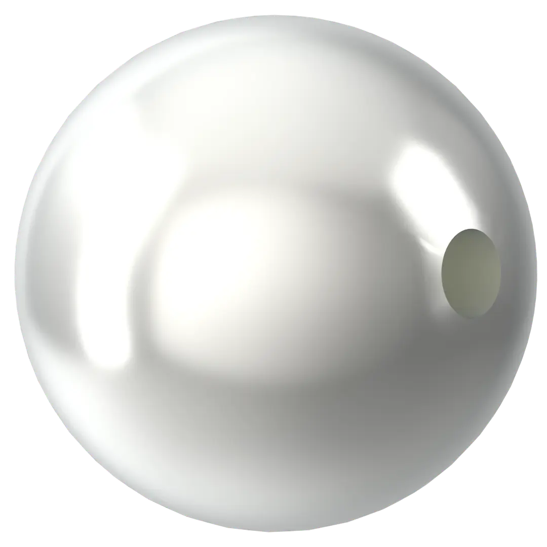 Serinity Pearls Round Half Drilled (5818) Crystal Moonlight - Bluestreak Crystals