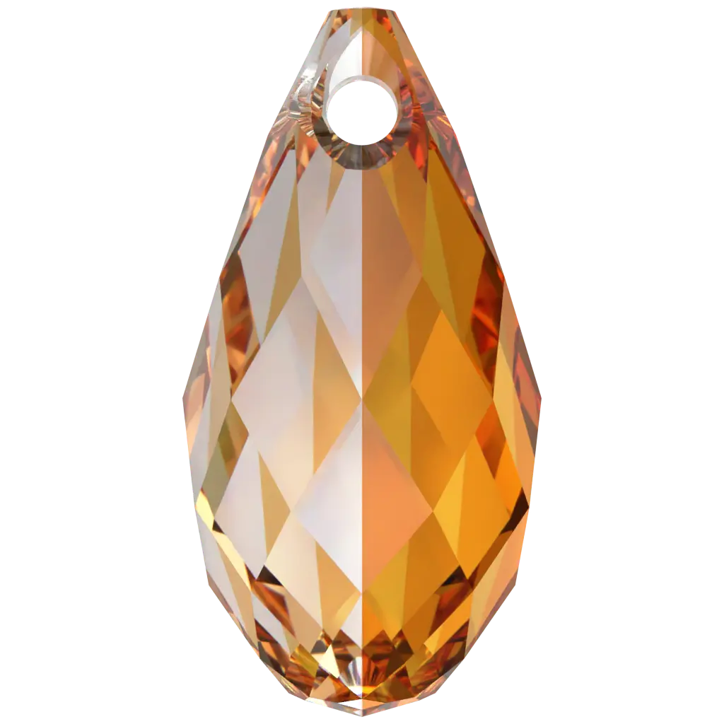 Serinity Pendants Briolette (6010) Dark Orange - Bluestreak Crystals