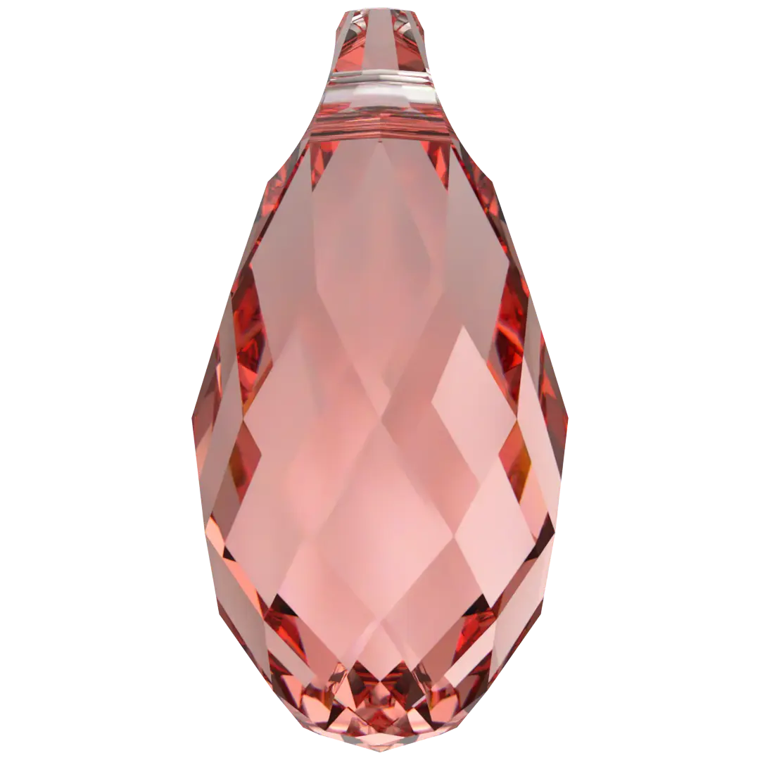 Serinity Pendants Briolette (6010) Rose Peach - Bluestreak Crystals