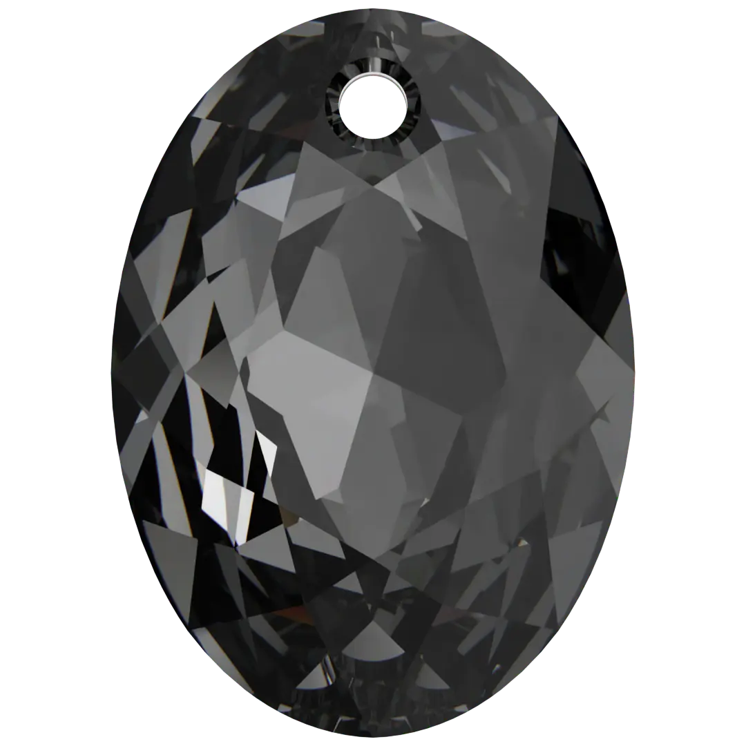 Serinity Pendants Elliptic Cut (6438) Crystal Silver Night - Bluestreak Crystals