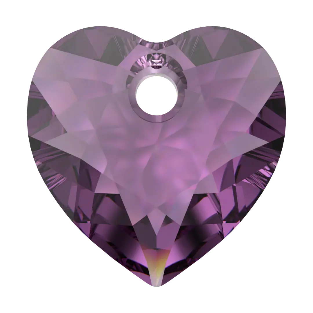 Serinity Pendants Heart Cut (6432) Amethyst - Bluestreak Crystals