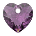 Serinity Pendants Heart Cut (6432) Amethyst - Bluestreak Crystals
