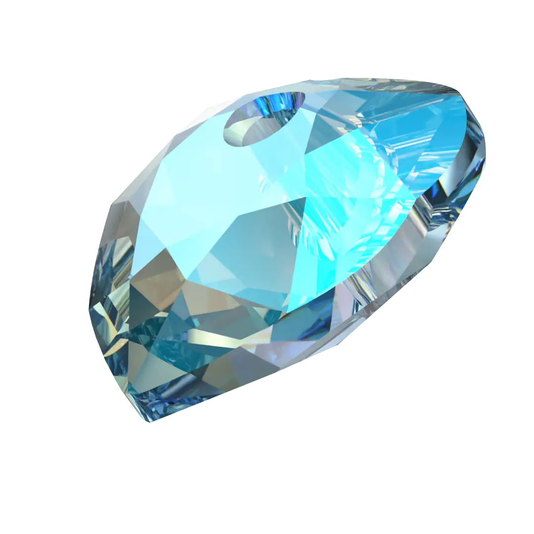 Serinity Pendants Heart Cut (6432) Aquamarine Shimmer - Bluestreak Crystals