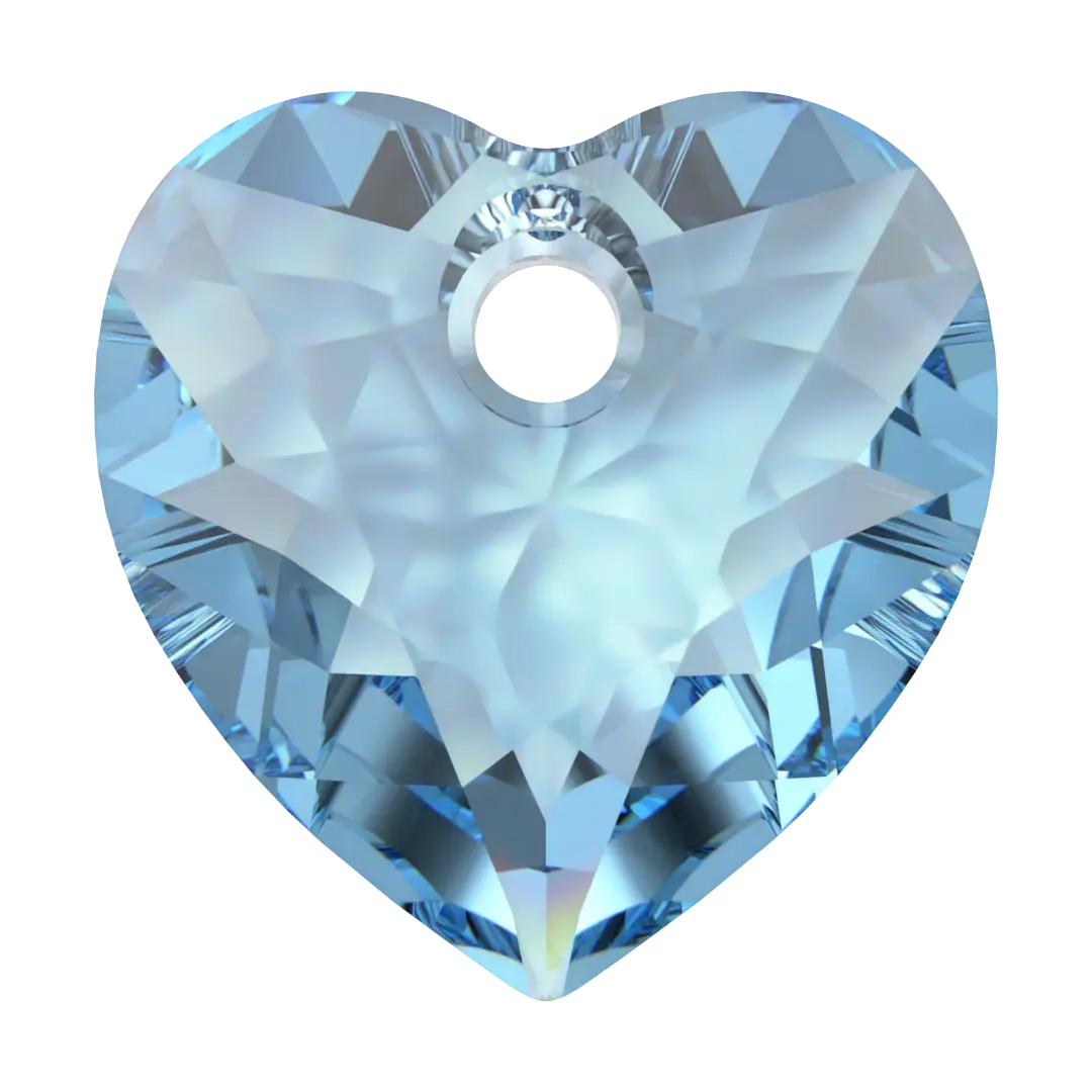 Serinity Pendants Heart Cut (6432) Aquamarine - Bluestreak Crystals