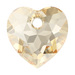 Serinity Pendants Heart Cut (6432) Crystal Golden Shadow - Bluestreak Crystals