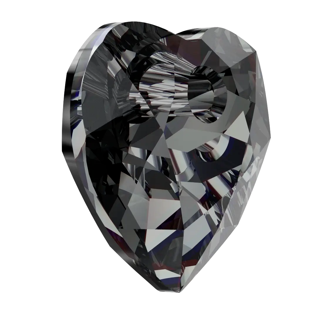 Serinity Pendants Heart Cut (6432) Crystal Silver Night - Bluestreak Crystals