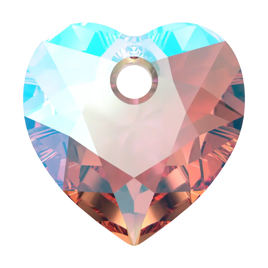 Serinity Pendants Heart Cut (6432) Light Rose Shimmer - Bluestreak Crystals