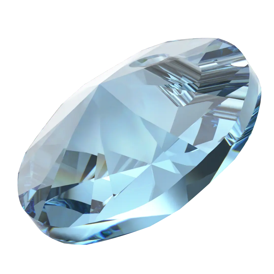Serinity Pendants Round Cut (6428) Aquamarine - Bluestreak Crystals
