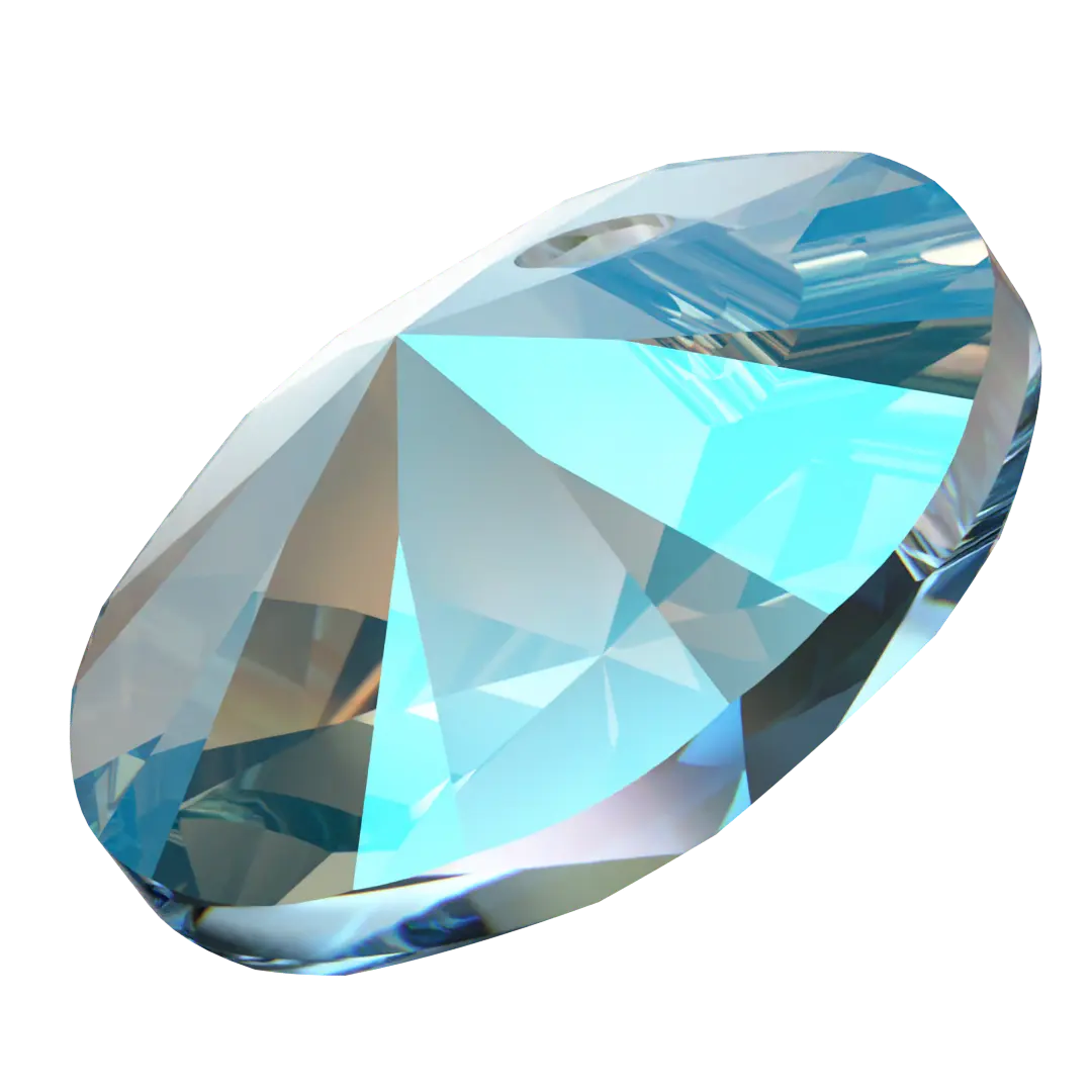 Serinity Pendants Round Cut (6428) Aquamarine Shimmer - Bluestreak Crystals