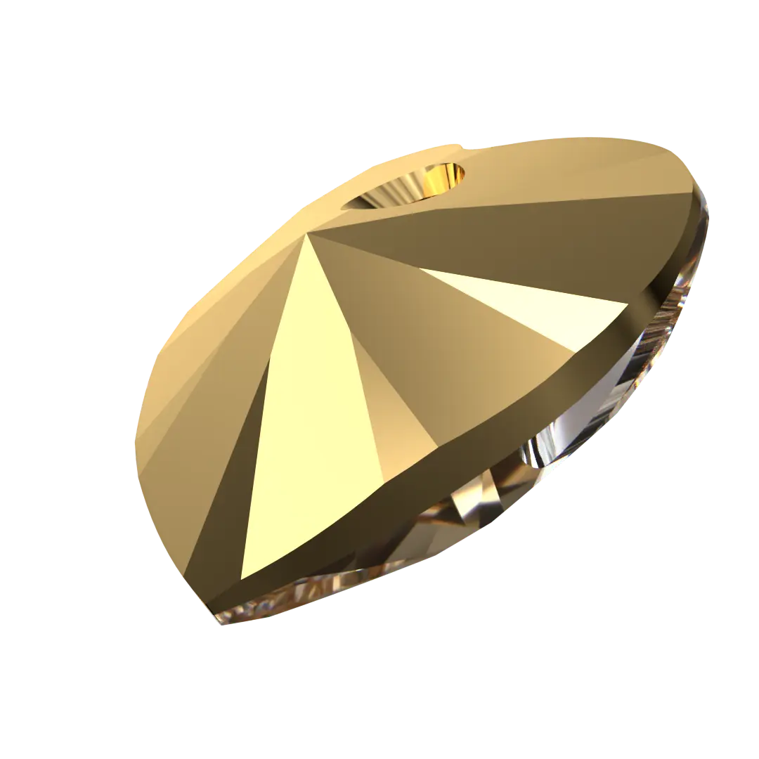 Serinity Pendants Xilion Heart (6228) Crystal Aurum X2 - Bluestreak Crystals