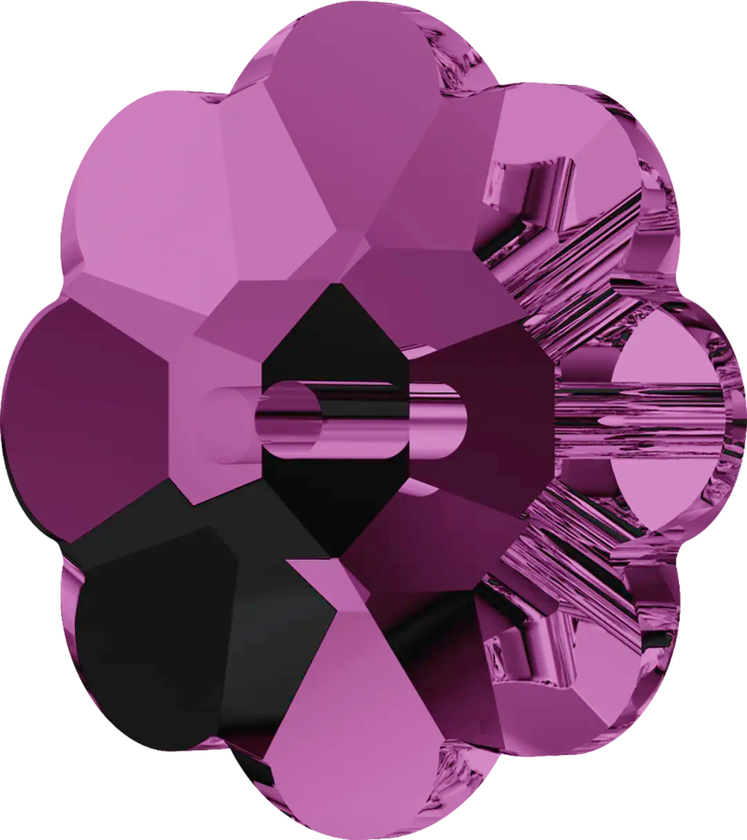 Serinity Sew On Crystals Daisy Spacer (3700) Amethyst UNFOILED - Bluestreak Crystals