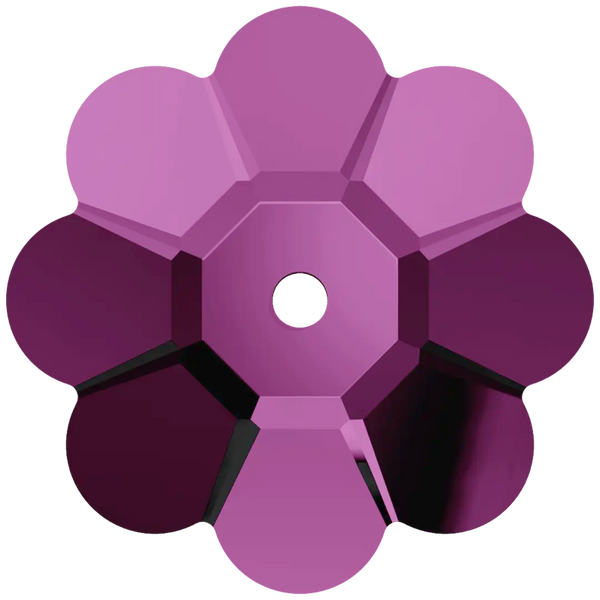 Serinity Sew On Crystals Daisy Spacer (3700) Amethyst UNFOILED - Bluestreak Crystals