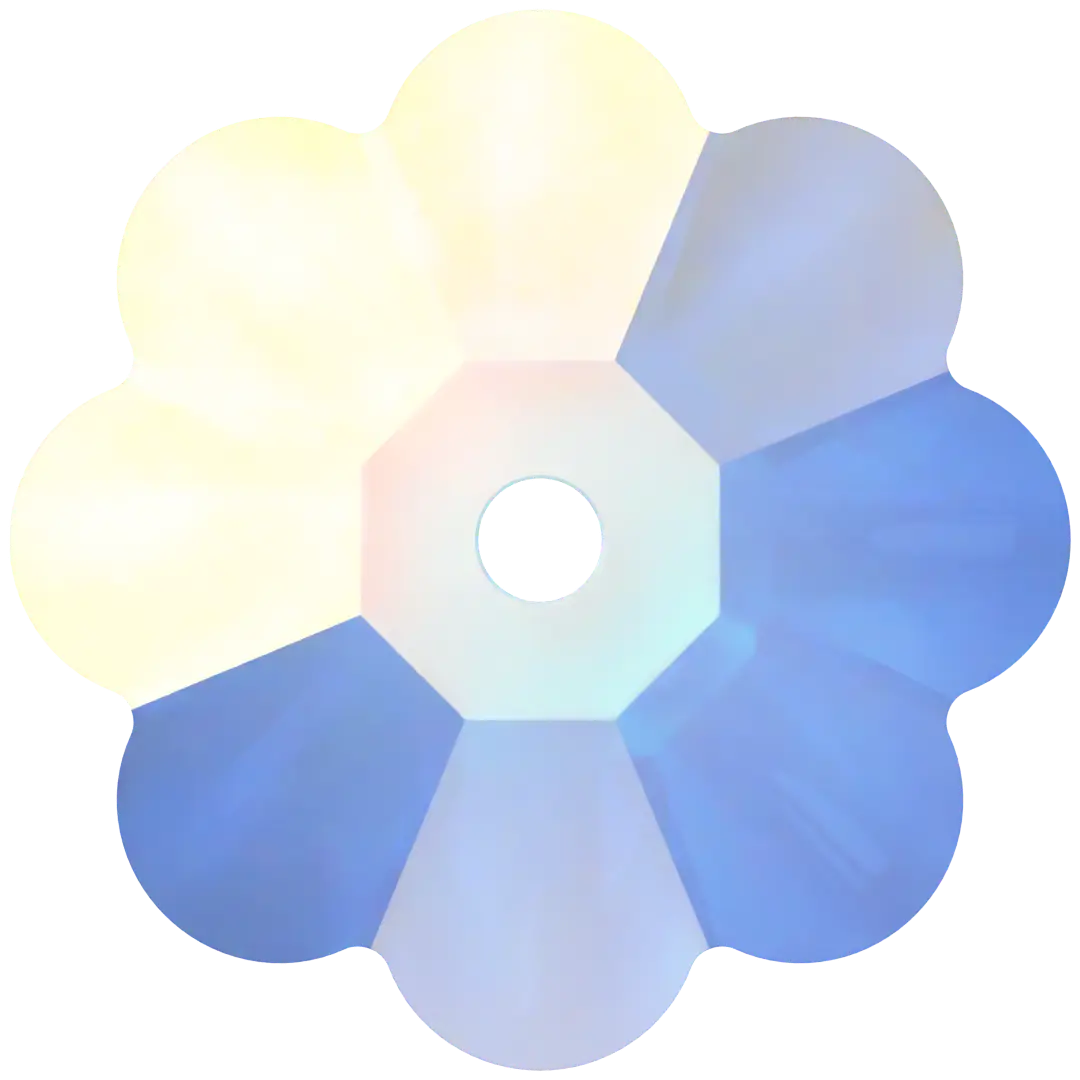 Serinity Sew On Crystals Daisy Spacer (3700) Crystal AB UNFOILED - Bluestreak Crystals