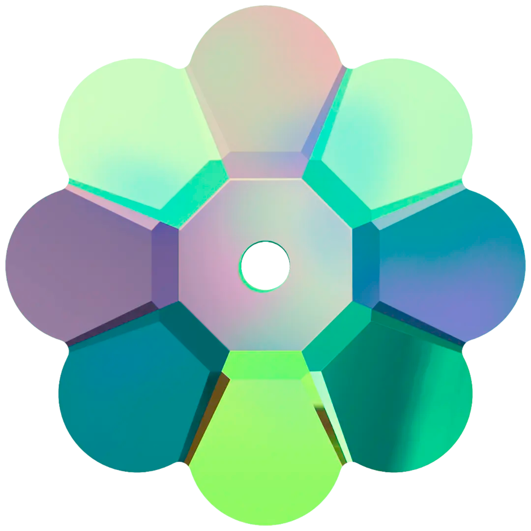 Serinity Sew On Crystals Daisy Spacer (3700) Crystal Vitrail Medium UNFOILED - Bluestreak Crystals