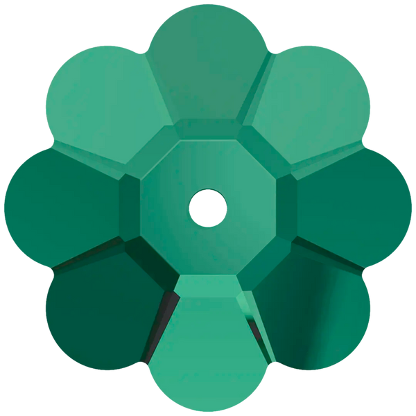 Serinity Sew On Crystals Daisy Spacer (3700) Emerald UNFOILED - Bluestreak Crystals