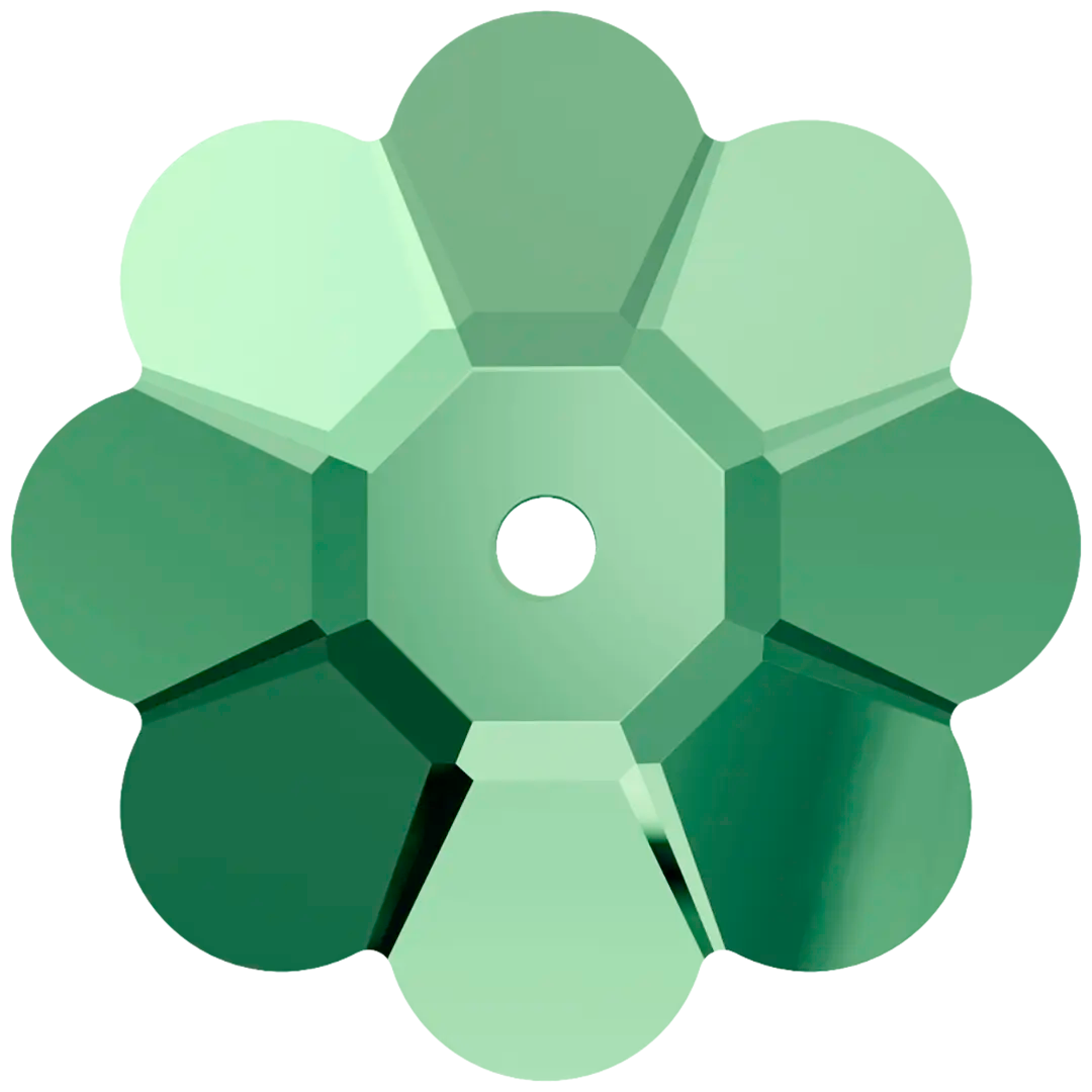 Swarovski Sew On Crystals Daisy Spacer (3700) Majestic Green UNFOILED - Bluestreak Crystals