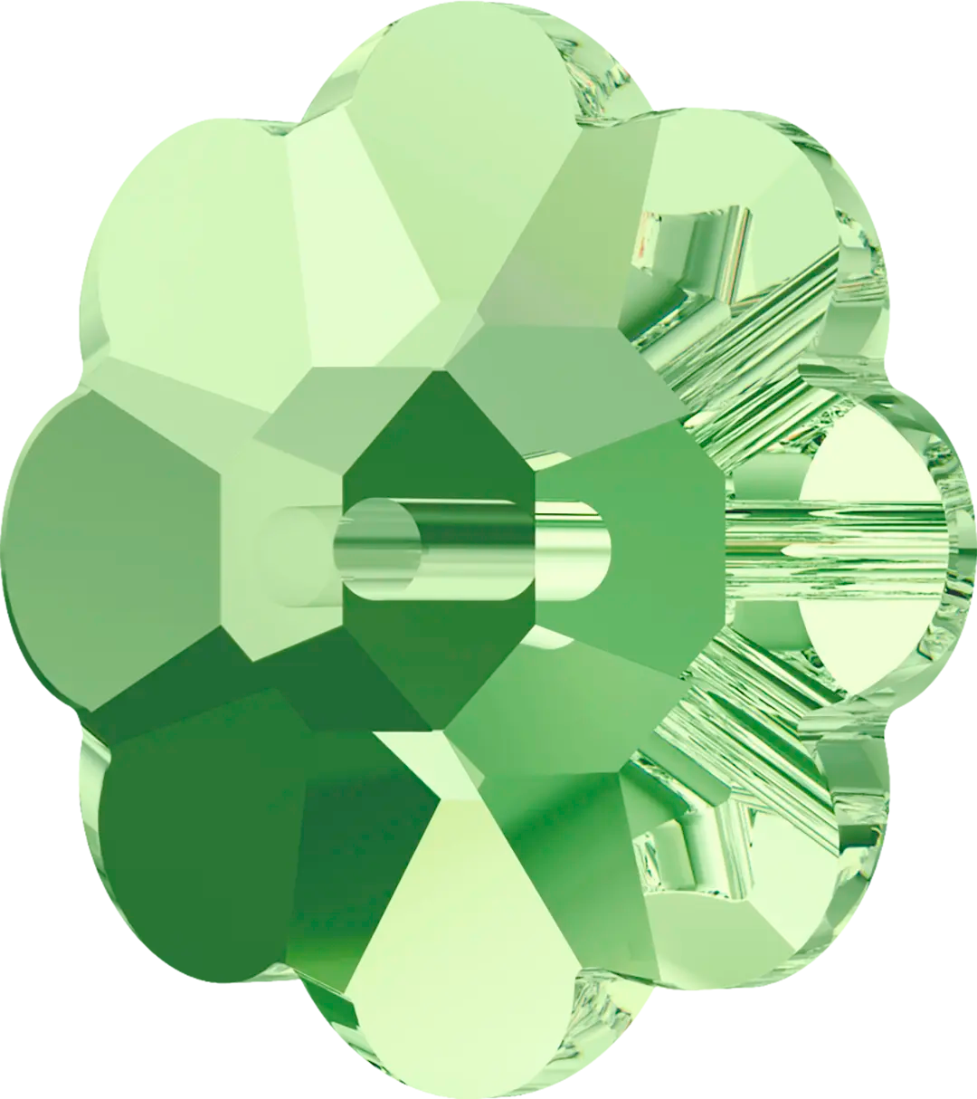 Serinity Sew On Crystals Daisy Spacer (3700) Peridot UNFOILED - Bluestreak Crystals