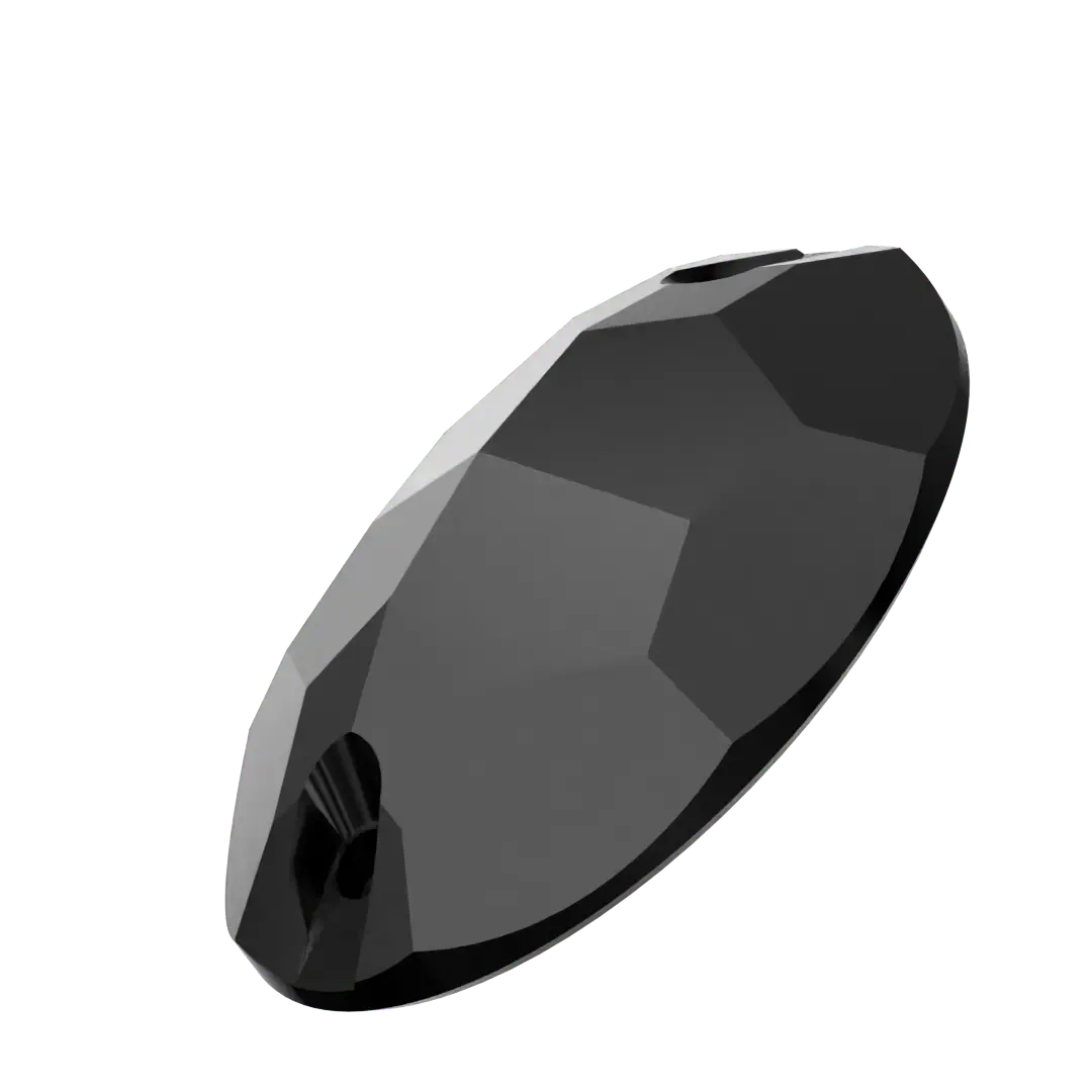 Serinity Sew On Crystals Oval (3210) Jet UNFOILED - Bluestreak Crystals