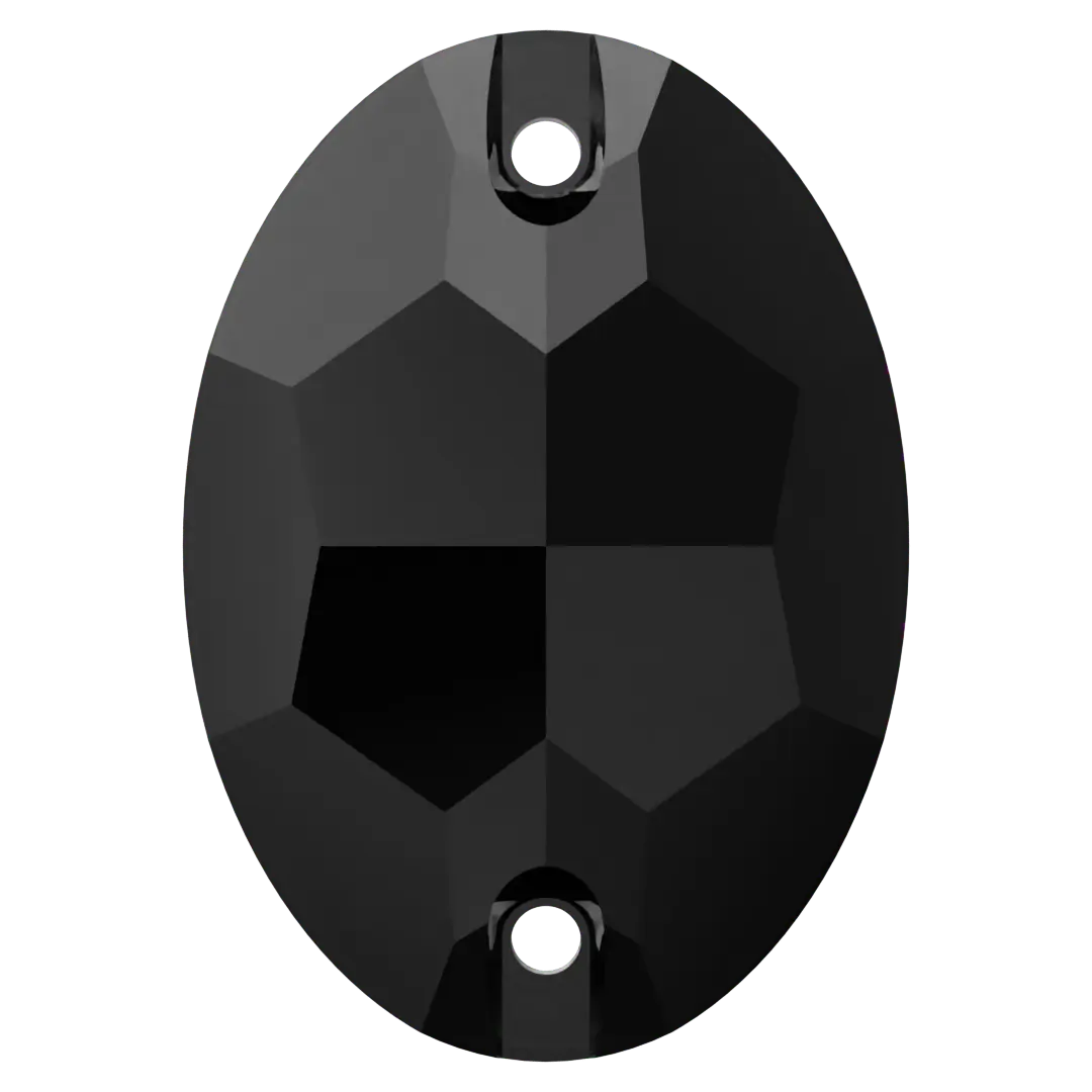 Serinity Sew On Crystals Oval (3210) Jet UNFOILED - Bluestreak Crystals