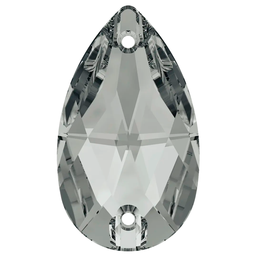 Serinity Sew On Crystals Peardrop (3230) Crystal Silver Night UNFOILED - Bluestreak Crystals