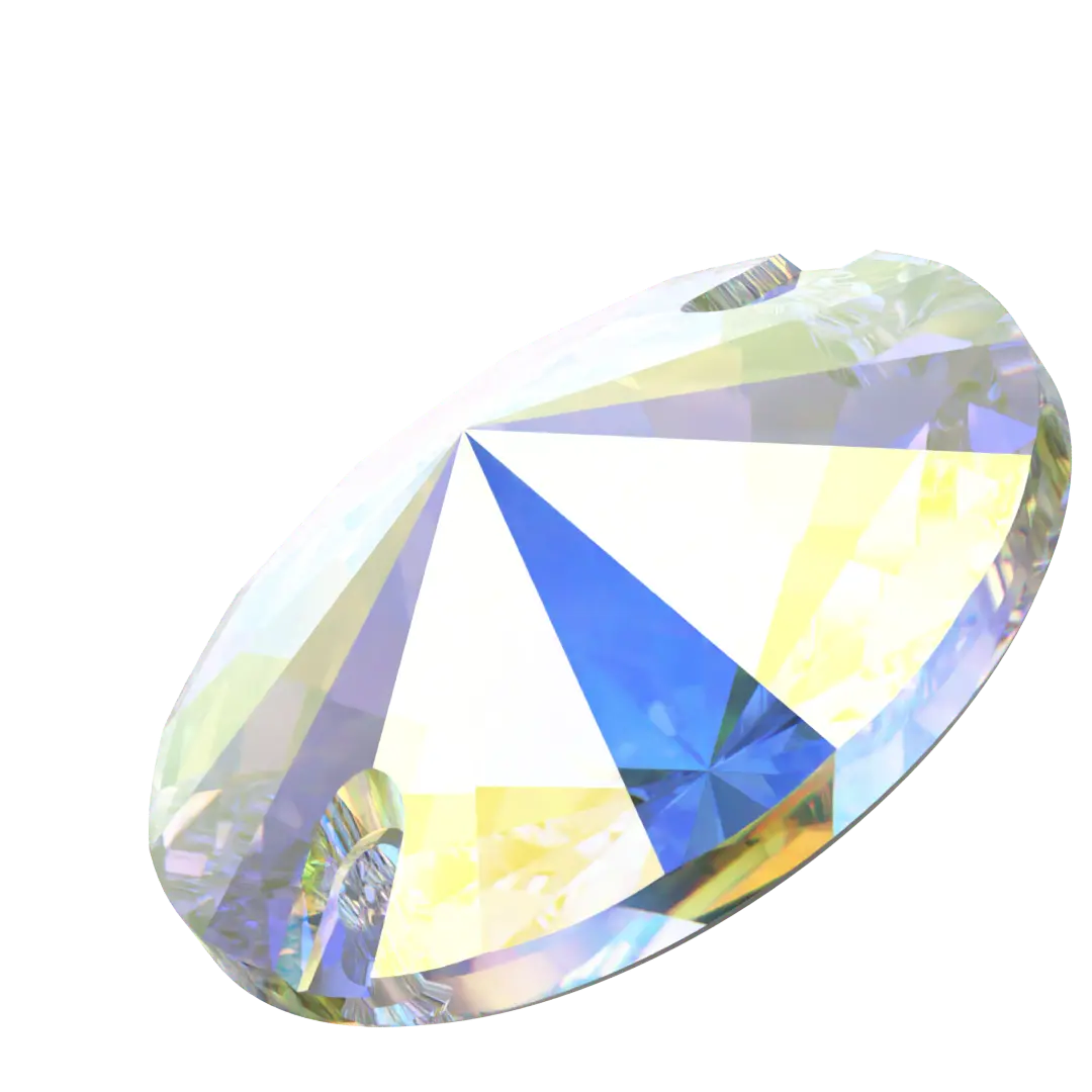 Swarovski Sew On Crystals Rivoli (3200) Crystal AB - Bluestreak Crystals