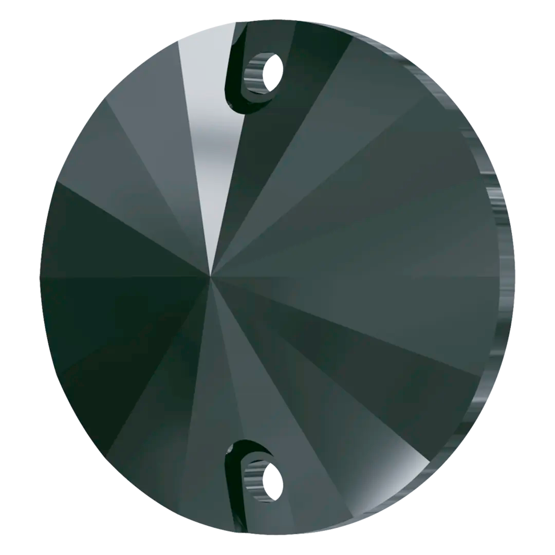 Swarovski Sew On Crystals Rivoli (3200) Jet Hematite UNFOILED - Bluestreak Crystals