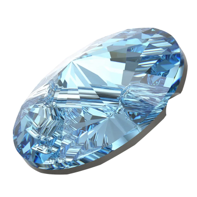 Serinity Sew On Crystals Rivoli Button (3015) Aquamarine - Bluestreak Crystals