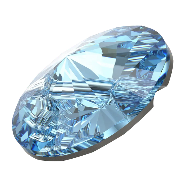 Serinity Sew On Crystals Rivoli Button (3015) Aquamarine - Bluestreak Crystals