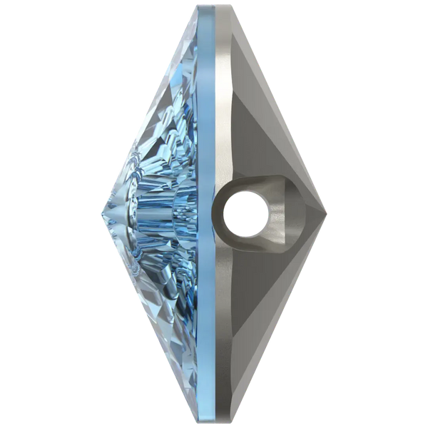 Serinity Sew On Crystals Rivoli Button (3015) Aquamarine - Bluestreak Crystals