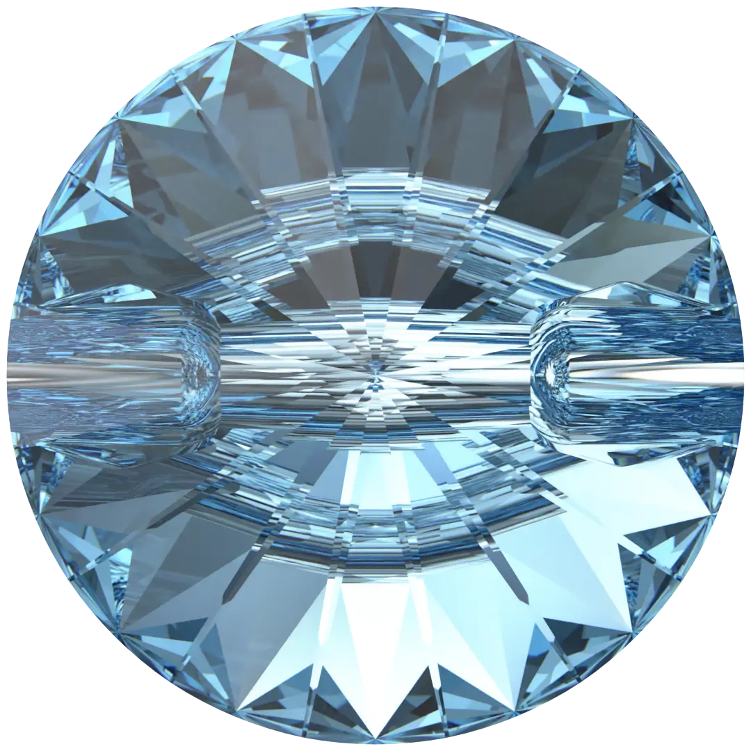 Serinity Sew On Crystals Rivoli Button (3015) Aquamarine - Bluestreak Crystals