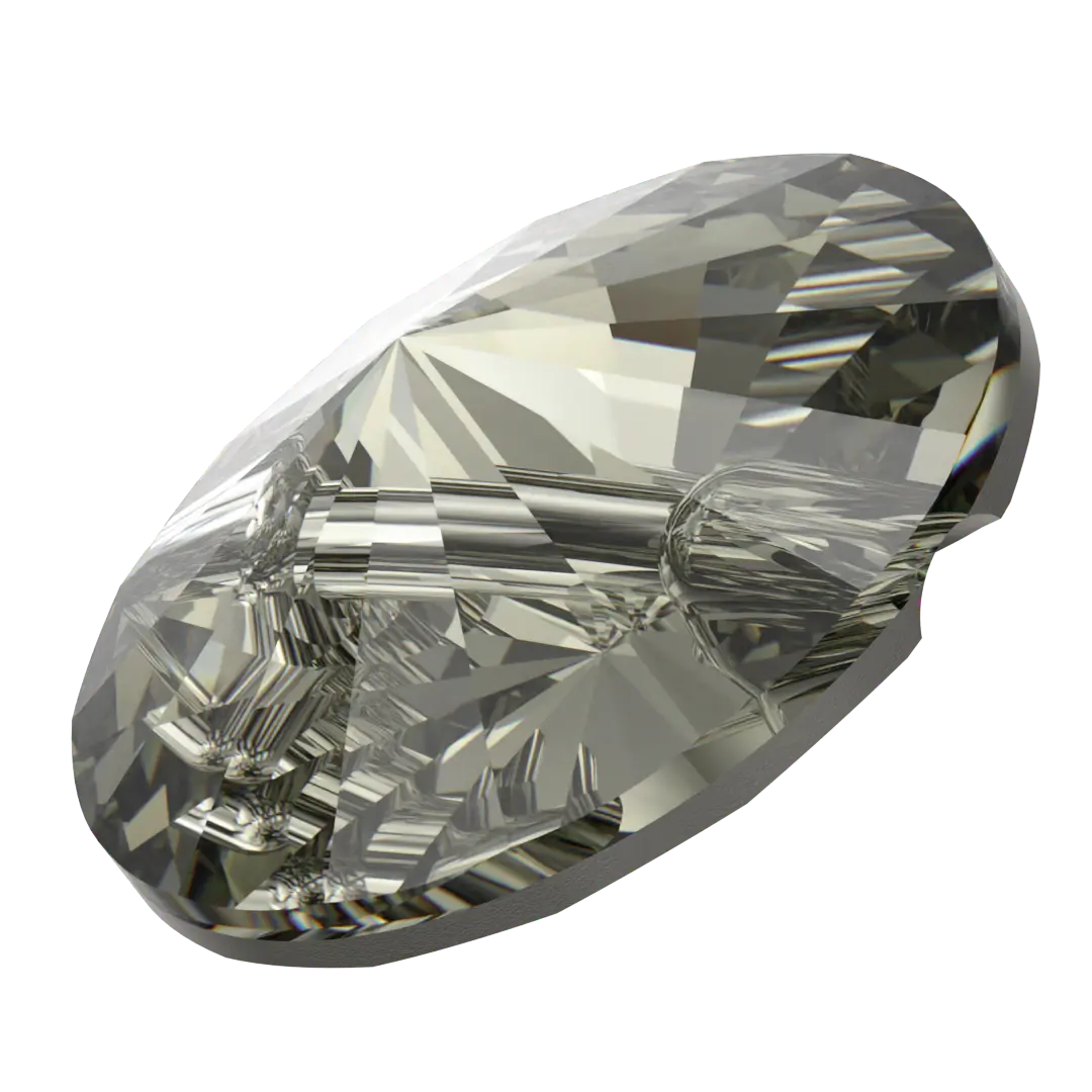 Serinity Sew On Crystals Rivoli Button (3015) Black Diamond - Bluestreak Crystals