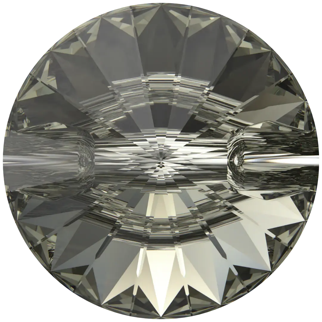 Serinity Sew On Crystals Rivoli Button (3015) Black Diamond - Bluestreak Crystals