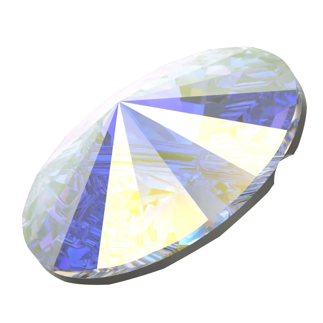 Serinity Sew On Crystals Rivoli Button (3015) Crystal AB - Bluestreak Crystals