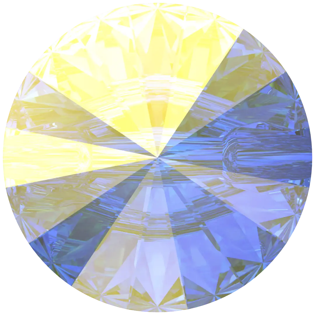 Serinity Sew On Crystals Rivoli Button (3015) Crystal AB - Bluestreak Crystals