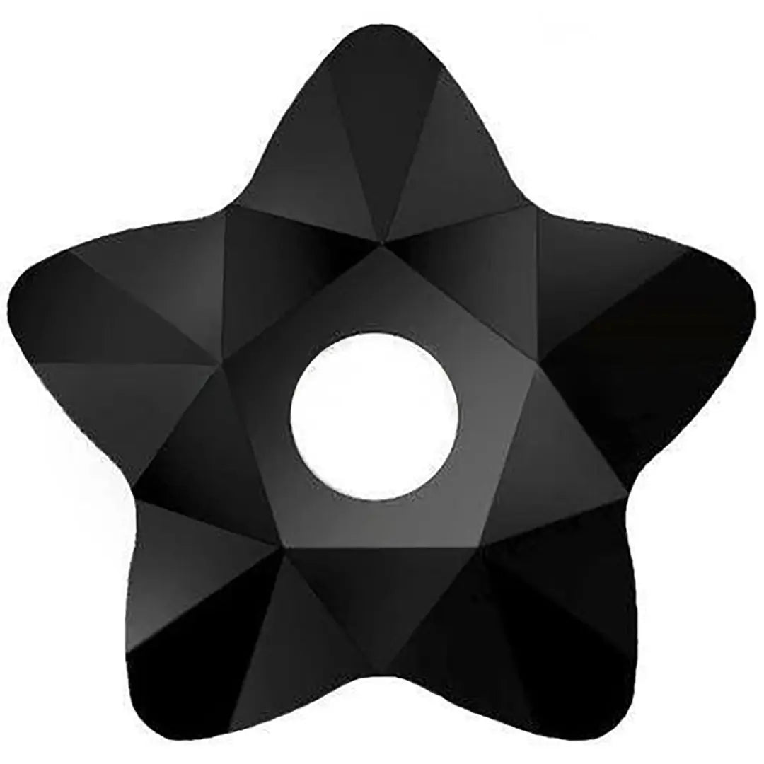 Serinity Sew On Crystals Star Flower (3754) Jet UNFOILED - Bluestreak Crystals