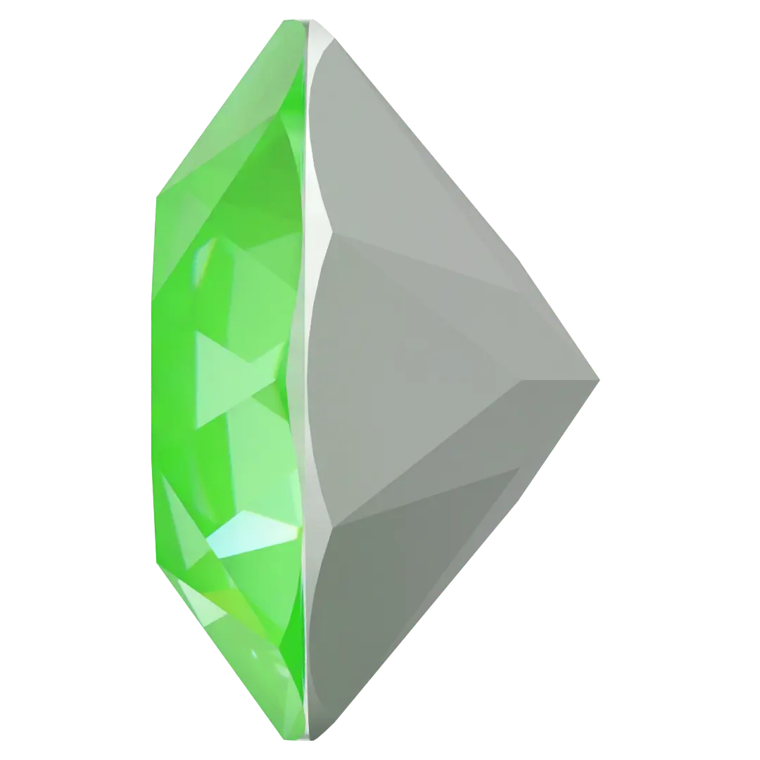 Serinity Chatons Round Stones (1028 & 1088) Crystal Electric Green Ignite UNFOILED - Bluestreak Crystals