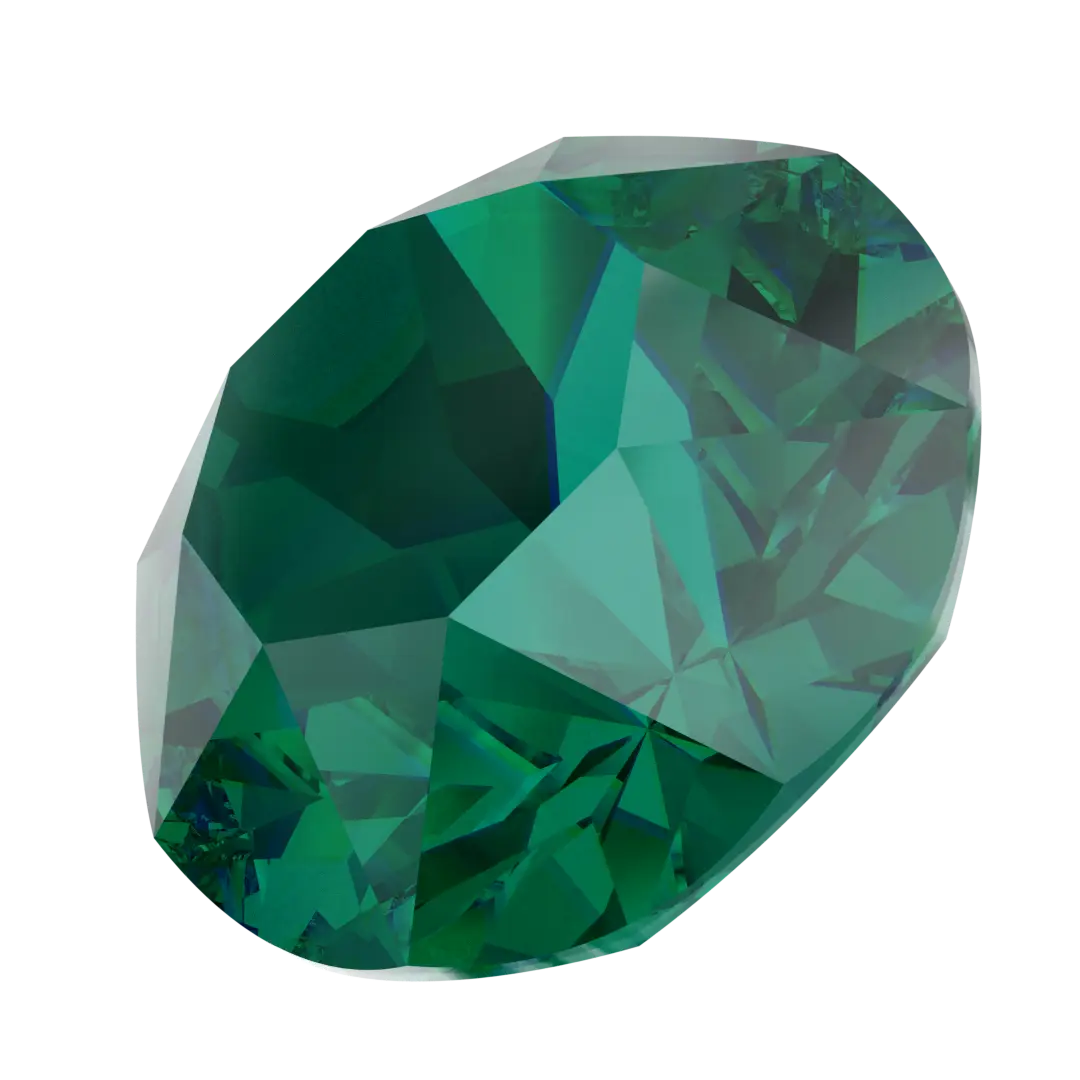 Swarovski Chatons Round Stones (1028 & 1088) Emerald Ignite UNFOILED - Bluestreak Crystals