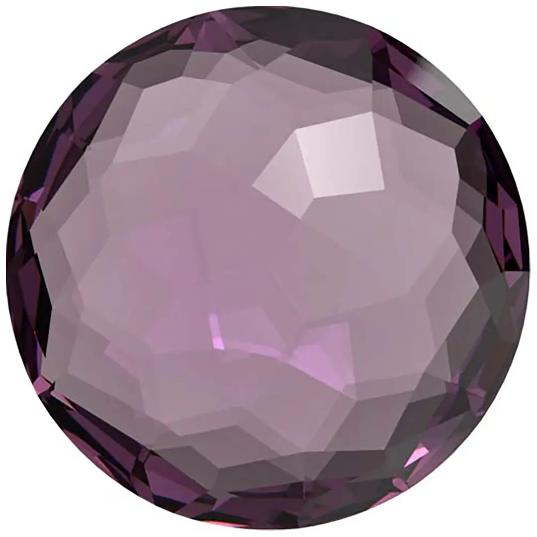 Swarovski Chatons Round Stones Fantasy (1383) Amethyst Ignite UNFOILED - Bluestreak Crystals