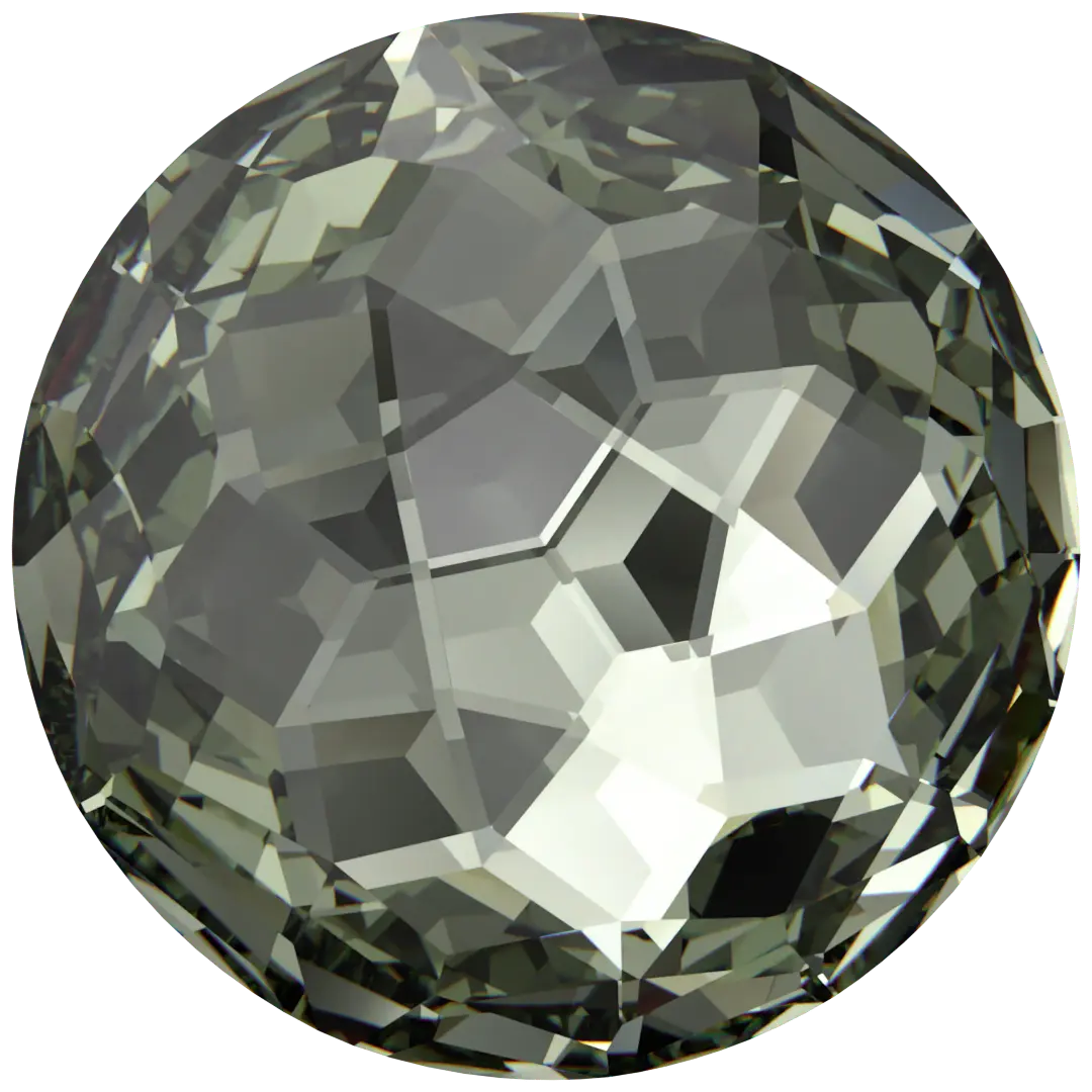 Swarovski Chatons Round Stones Fantasy (1383) Black Diamond - Bluestreak Crystals