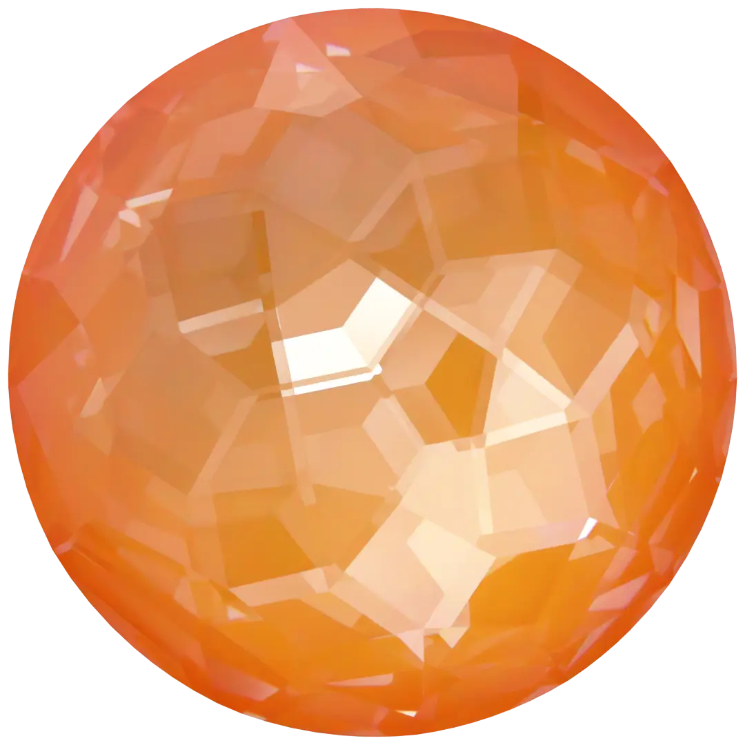 Swarovski Chatons Round Stones Fantasy (1383) Crystal Mango Ignite UNFOILED - Bluestreak Crystals