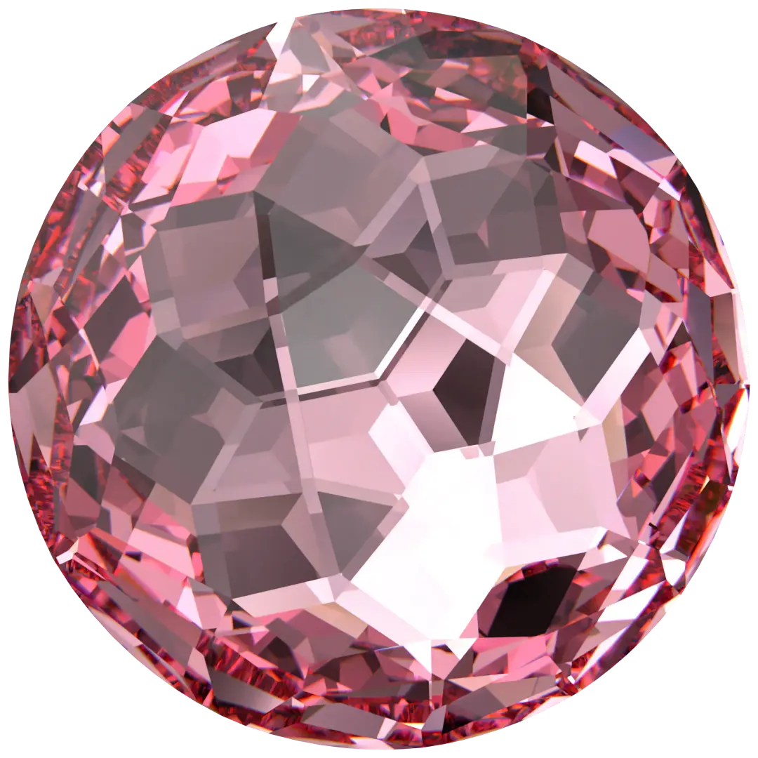 Serinity Chatons Round Stones Thin (1383) Light Rose - Bluestreak Crystals