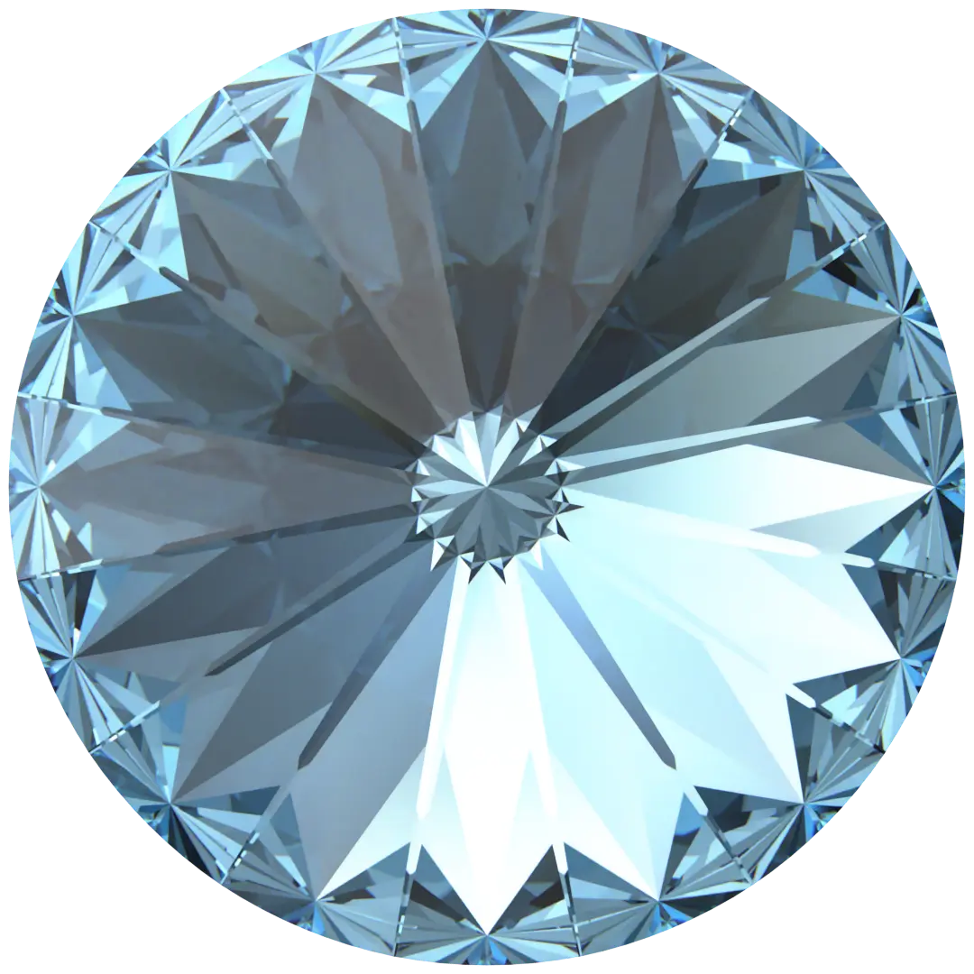 Swarovski Chatons Round Stones Rivoli (1122) Aquamarine - Bluestreak Crystals